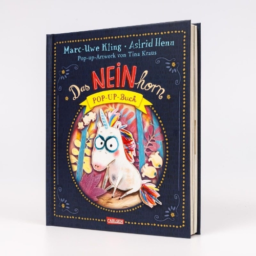 Buchcover und Innenansicht für das Buch: Das NEINhorn Pop-up-Buch