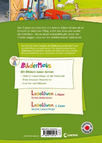Buchcover und Innenansicht für das Buch: Bildermaus - Achtung, Traktor im Einsatz!
