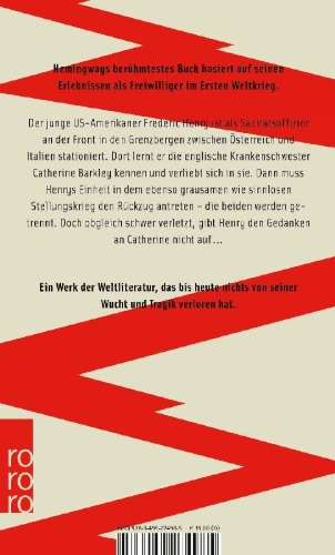 Buchcover und Innenansicht für das Buch: A Farewell to Arms