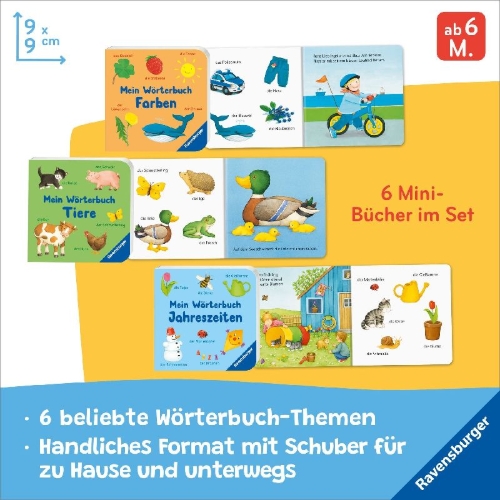 Buchcover und Innenansicht für das Buch: Meine ersten Wörter: 6 Mini-Bücher im Set