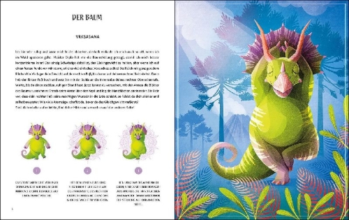 Buchcover und Innenansicht für das Buch: Dino Yoga