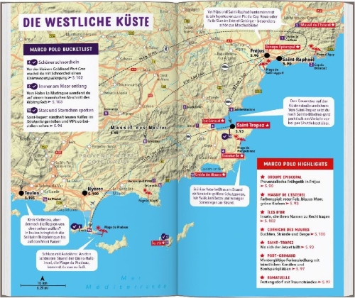 Buchcover und Innenansicht für das Buch: MARCO POLO Reiseführer Côte d'Azur
