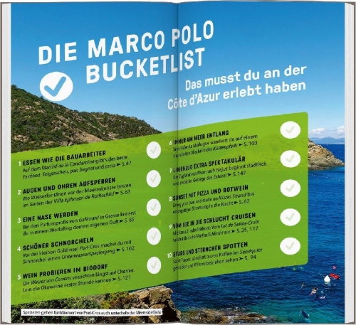 Buchcover und Innenansicht für das Buch: MARCO POLO Reiseführer Côte d'Azur