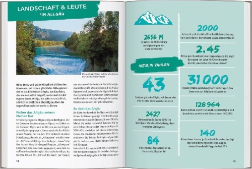 Buchcover und Innenansicht für das Buch: MARCO POLO OUTDOOR GUIDE Reiseführer Allgäu