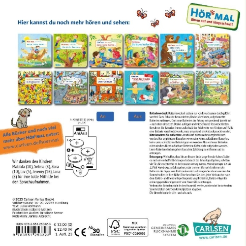 Buchcover und Innenansicht für das Buch: Hör mal (Soundbuch): Wimmelbuch: Spielplatz