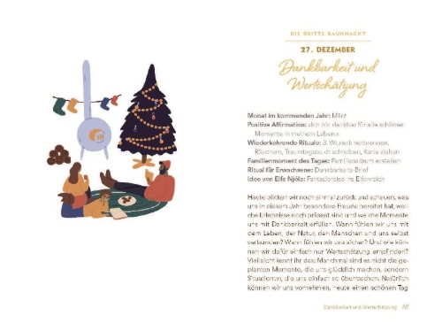 Buchcover und Innenansicht für das Buch: Rauhnächte mit Kindern erleben