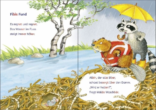 Buchcover und Innenansicht für das Buch: Leselöwen Lesetraining 1. Klasse - Tierfreunde halten zusammen