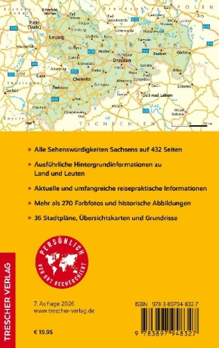Buchcover und Innenansicht für das Buch: TRESCHER Reiseführer Sachsen