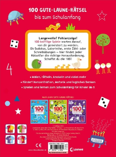 Buchcover und Innenansicht für das Buch: 100 jeux- 5 ans