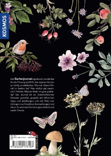 Buchcover und Innenansicht für das Buch: Mein Gartenjournal
