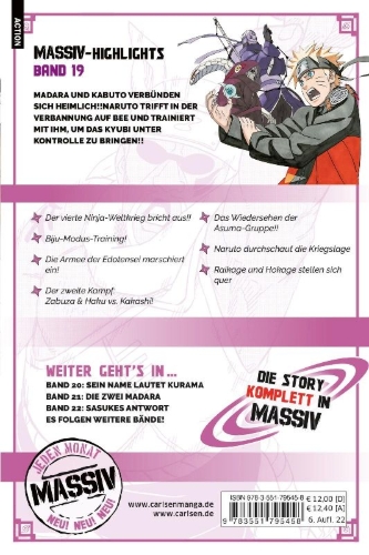Buchcover und Innenansicht für das Buch: NARUTO Massiv 19