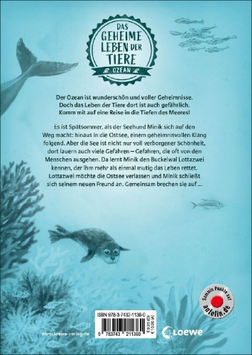 Buchcover und Innenansicht für das Buch: Das geheime Leben der Tiere (Ozean, Band 1) - Minik - Aufbruch ins weite Meer