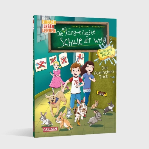 Buchcover und Innenansicht für das Buch: Die unlangweiligste Schule der Welt. Geheime Pause 3: Der Kaninchen-Trick