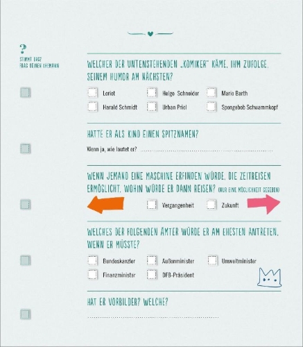 Buchcover und Innenansicht für das Buch: Das ultimative Ehequiz