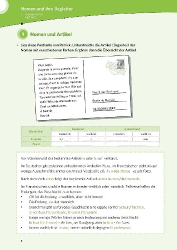 Buchcover und Innenansicht für das Buch: Das große Übungsbuch Französisch 1.-4. Lernjahr