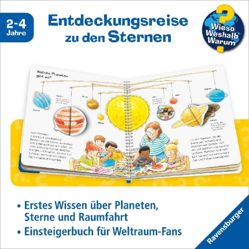 Buchcover und Innenansicht für das Buch: Wieso? Weshalb? Warum? junior, Band 72: Sonne, Mond und Sterne
