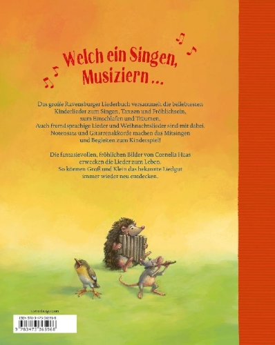 Buchcover und Innenansicht für das Buch: Das große Ravensburger Liederbuch