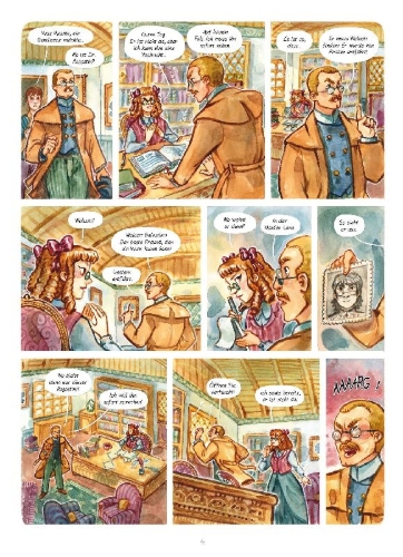 Buchcover und Innenansicht für das Buch: Les enquêtes d'Enola Holmes 9
