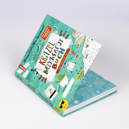Buchcover und Innenansicht für das Buch: #buch4you: Dein unglaubliches Kritzel-Mitmach-Buch