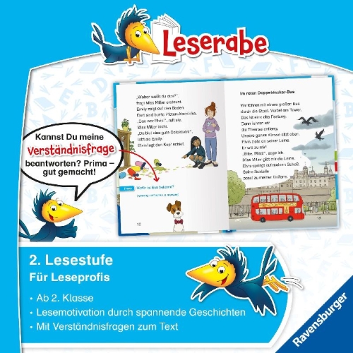 Buchcover und Innenansicht für das Buch: Leserabe 2. Lesestufe - Auf heißer Spur - Die Detektive von London
