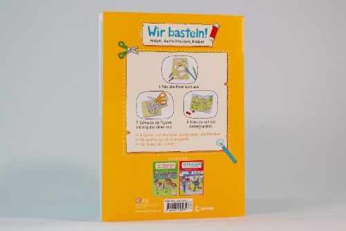 Buchcover und Innenansicht für das Buch: Wir basteln! ab 5 Jahren - Malen, Ausschneiden, Kleben - Dinosaurier