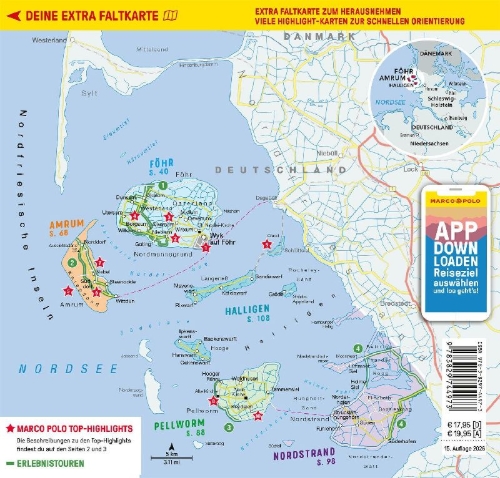 Buchcover und Innenansicht für das Buch: MARCO POLO Reiseführer Föhr, Amrum, Pellworm, Nordstrand, Halligen