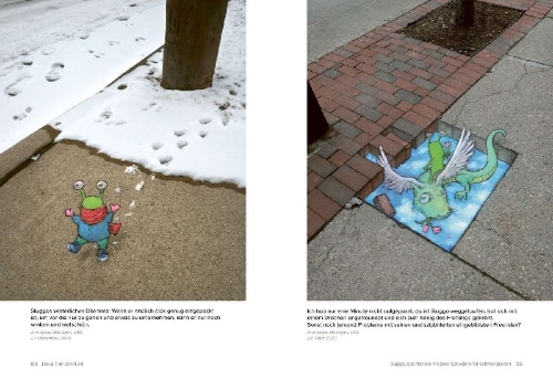 Buchcover und Innenansicht für das Buch: David Zinn. Street Art