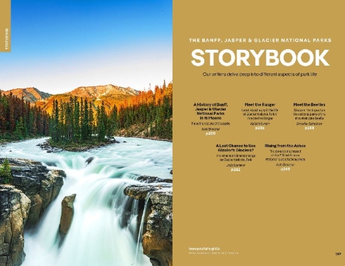 Buchcover und Innenansicht für das Buch: Lonely Planet Banff, Jasper and Glacier National Parks