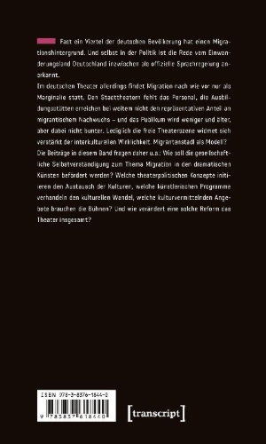 Buchcover und Innenansicht für das Buch: Theater und Migration