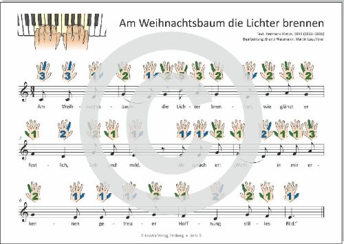 Buchcover und Innenansicht für das Buch: Einfacher!-Geht-Nicht: 24 Weihnachtslieder für Klavier und Keyboard mit CD