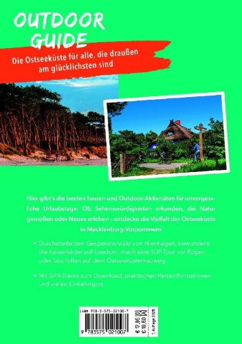 Buchcover und Innenansicht für das Buch: MARCO POLO OUTDOOR GUIDE Reiseführer Ostseeküste Mecklenburg-Vorpommern
