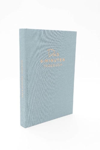 Buchcover und Innenansicht für das Buch: Das 6-Minuten-Tagebuch (aquarellblau)