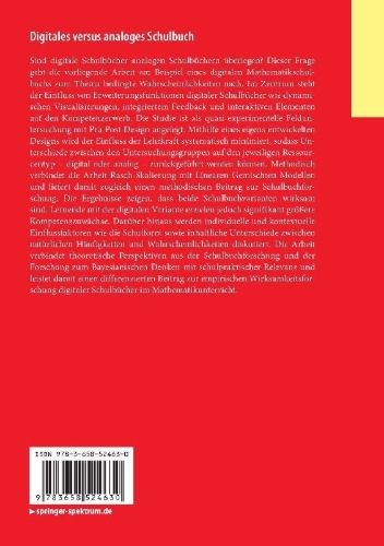 Buchcover und Innenansicht für das Buch: Digitales versus analoges Schulbuch