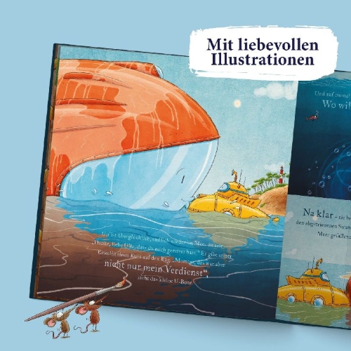Buchcover und Innenansicht für das Buch: Bagger Bens Tag am Meer