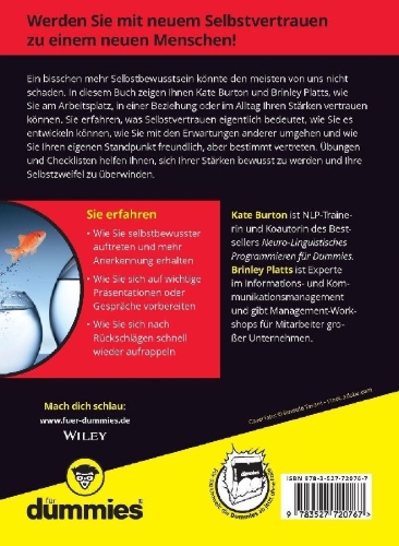 Buchcover und Innenansicht für das Buch: Selbstvertrauen stärken für Dummies