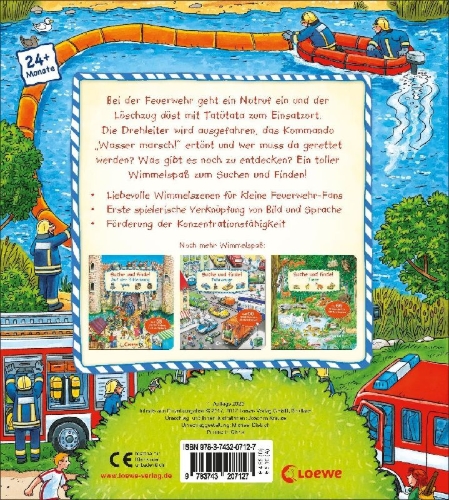 Buchcover und Innenansicht für das Buch: Suche und finde! - Feuerwehr