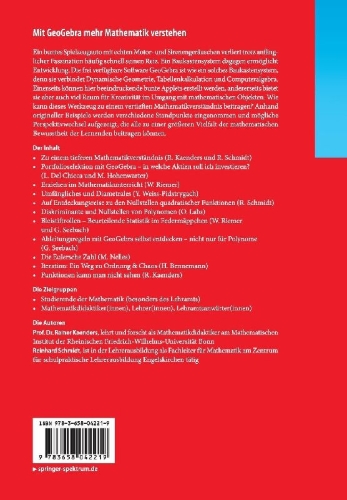 Buchcover und Innenansicht für das Buch: Mit GeoGebra mehr Mathematik verstehen