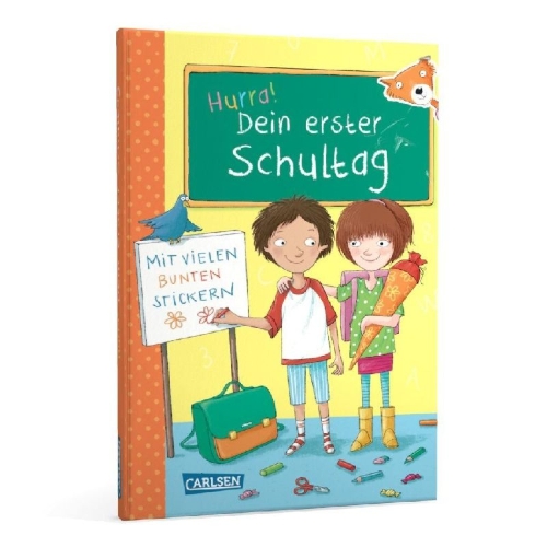 Buchcover und Innenansicht für das Buch: Schlau für die Schule: Hurra! Dein erster Schultag