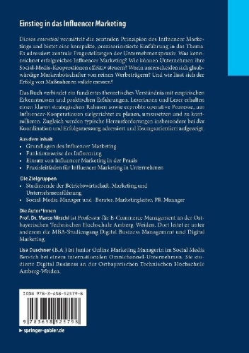 Buchcover und Innenansicht für das Buch: Einstieg in das Influencer Marketing
