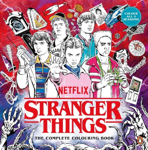 Buchcover und Innenansicht für das Buch: Stranger Things: The Complete Colouring Book