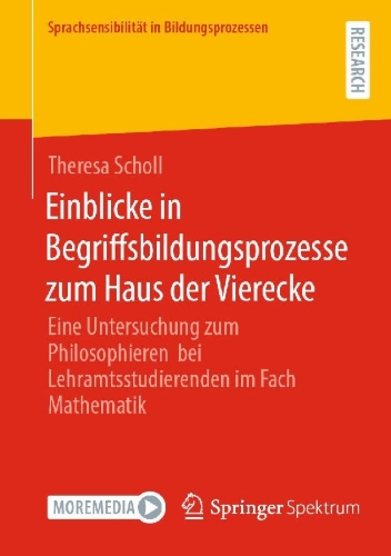 Buchcover und Innenansicht für das Buch: Einblicke in Begriffsbildungsprozesse zum Haus der Vierecke