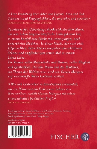 Buchcover und Innenansicht für das Buch: Erinnerung an meine traurigen Huren