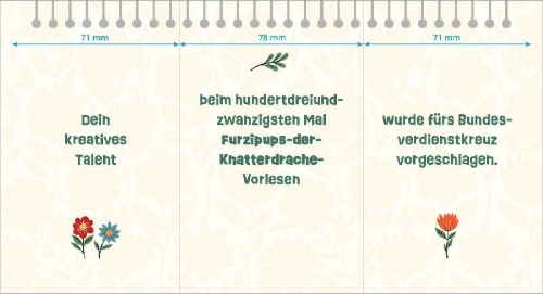 Buchcover und Innenansicht für das Buch: Komplimente-Generator für Heldinnen und Helden der Kita