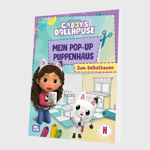 Buchcover und Innenansicht für das Buch: Gabby's Dollhouse: Mein POP-UP Puppenhaus