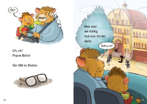 Buchcover und Innenansicht für das Buch: Erster Schultag unter Monstern