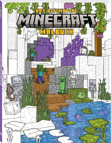 Buchcover und Innenansicht für das Buch: Minecraft: Das ultimative Minecraft-Malbuch
