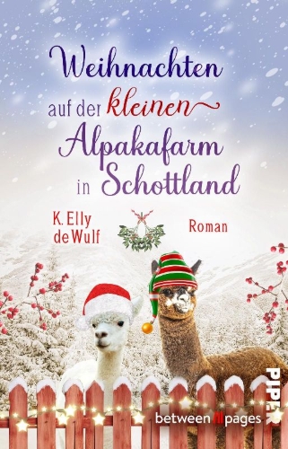 Buchcover und Innenansicht für das Buch: Snowy Skye - Weihnachten auf der kleinen Alpakafarm in Schottland