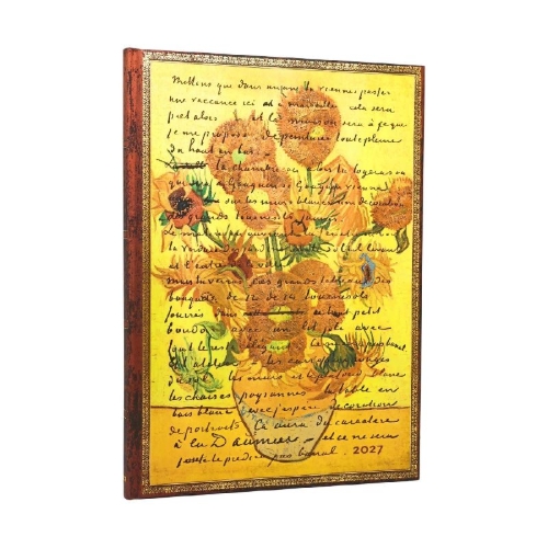 Buchcover und Innenansicht für das Buch: 12-Monatskalender 2027 Van Gogh, Sonnenblumen Grande Vertikal