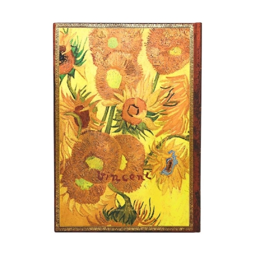 Buchcover und Innenansicht für das Buch: 12-Monatskalender 2027 Van Gogh, Sonnenblumen Grande Vertikal