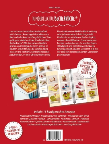 Buchcover und Innenansicht für das Buch: Kinderleichte Becherküche - Ofengerichte für die ganze Familie